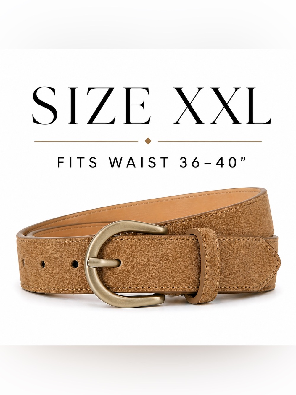 Women's Genuine Suede Belt Brown Sz XXL
